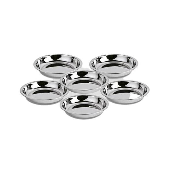 MI-CHEF Steel Halwa Plate Set of 6 Pieces